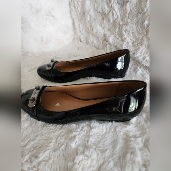 NIB Coach Black Patent Leather Oswald Flats Sz 6.5 - Picture 12 of 14